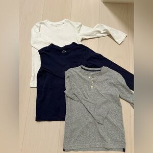 Primary Long Sleeve Shirt Trio - Navy, Gray, White size 5